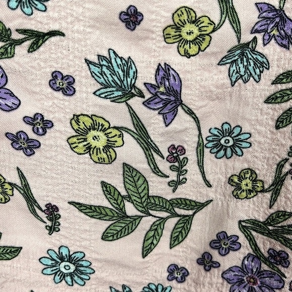 First Love Womens Top S Lilac Blue Floral Print Flutter Sleeves Pullover Pretty - Picture 5 of 9